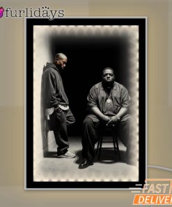 Two Legends Sitting Dark Mirror Night Light, Rapper Lamp
