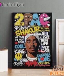 2Pac All Eyez On Me Poster Style Canvas, Rap Lengends Poster