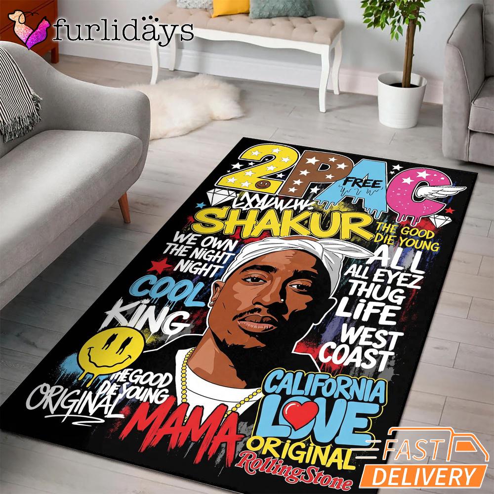 2Pac All Eyez On Me Poster Style Rectangle Rug 2Pac All Eyez On Me Poster Style Rectangle Rug