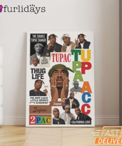 2Pac California Love Collage Canvas, Rap Lengends Poster