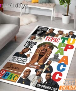 2Pac California Love Collage Rectangle Rug