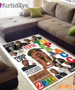 2Pac California Love Collage Rectangle Rug