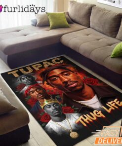 2Pac Classic Portrait Rectangle Rug
