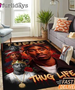2Pac Classic Portrait Rectangle Rug