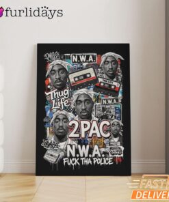 2Pac NWA Thug Life Canvas, Rap Lengends Poster