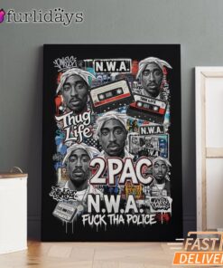 2Pac NWA Thug Life Canvas, Rap Lengends Poster