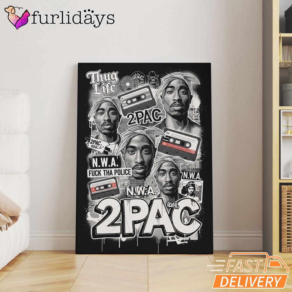 2Pac N.W.A Thug Life Collage Canvas, Rap Lengends Poster 2Pac N.W.A Thug Life Collage Canvas, Rap Lengends Poster
