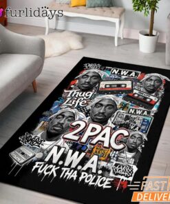 2Pac NWA Thug Life Rectangle Rug