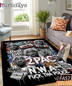 2Pac NWA Thug Life Rectangle Rug