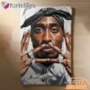 2Pac Peace Sign Portrait Blanket