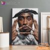 2Pac Peace Sign Portrait Canvas, Rap Lengends Poster