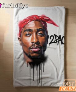 2Pac Red Bandana Art Blanket