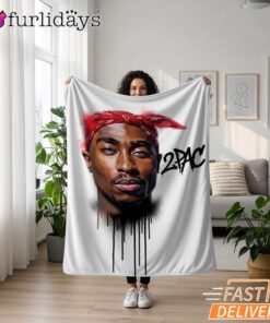 2Pac Red Bandana Art Blanket