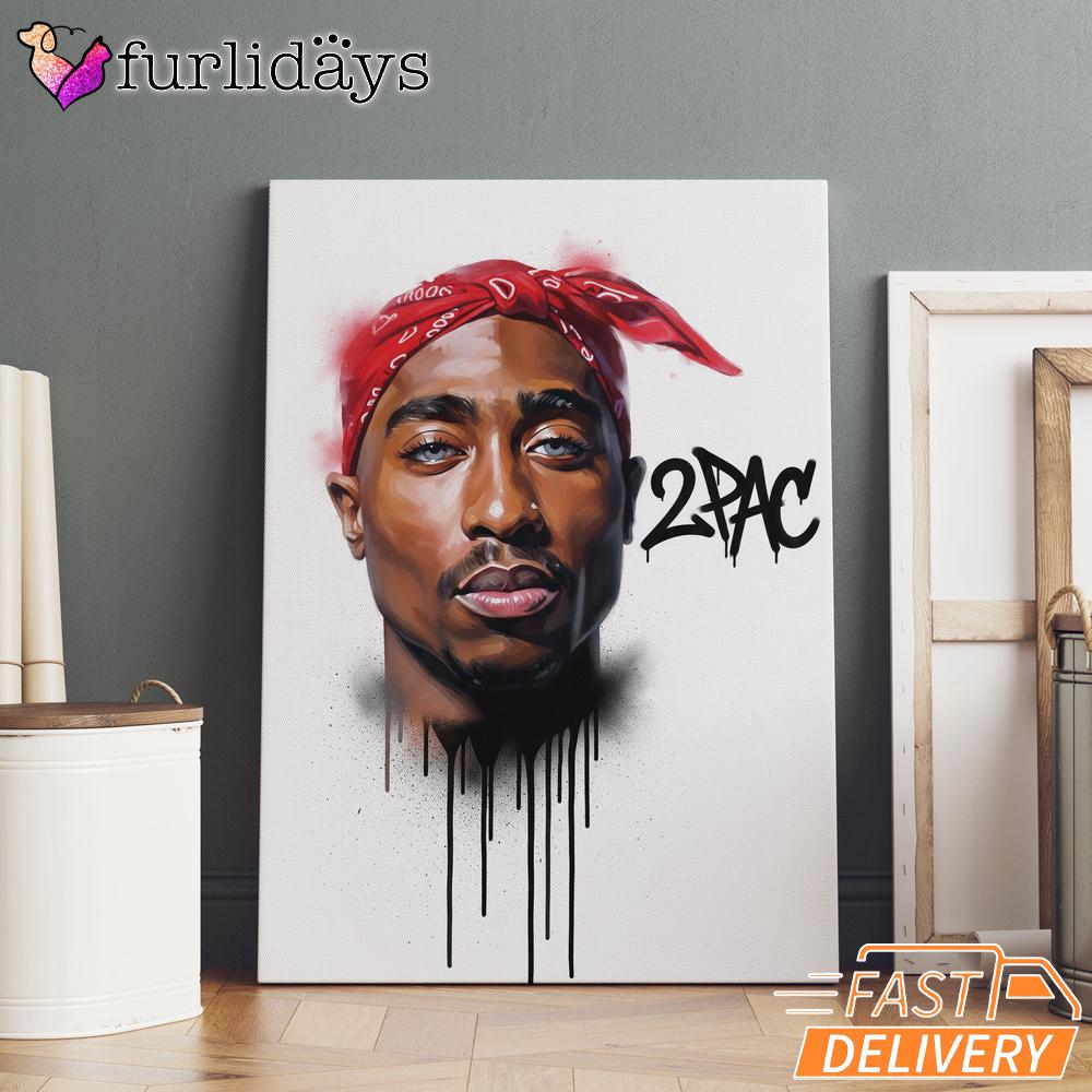 2Pac Red Bandana Art Canvas Rap Lengends Poster