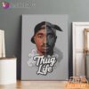 2Pac Thug Life Split Face Graphic Canvas, Rap Lengends Poster
