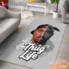 2Pac Thug Life Split Face Graphic Rectangle Rug