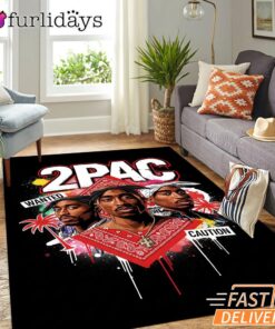 2Pac Wanted Thug Legend Rectangle Rug