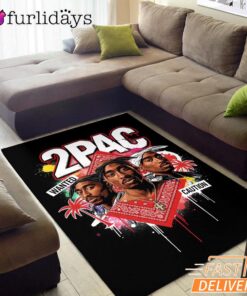 2Pac Wanted Thug Legend Rectangle Rug