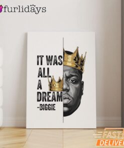 Biggie Dream King Crown Canvas, Rap Lengends Poster