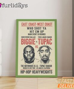 Biggie Tupac Coast Clash Canvas, Rap Lengends Poster