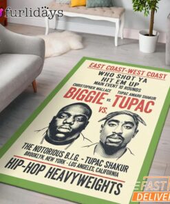 Biggie Tupac Coast Clash Rectangle Rug