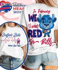 Buffalo Bills NFL American Heart Month 3D T-Shirt