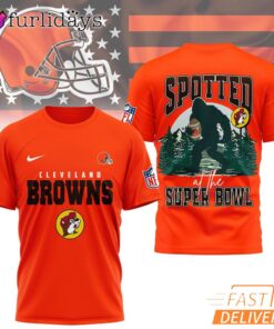 Cleveland Browns NFL Bigfoot At The Super Bowl 3D T-Shirt