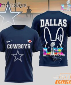 Dallas Cowboys Bad Bunny Signature Super Bowl 2026 T-Shirt