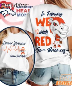 Denver Broncos NFL American Heart Month 3D T-Shirt