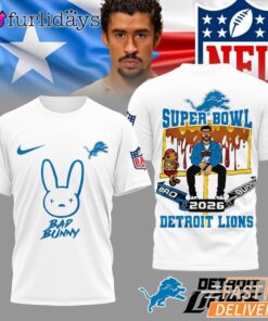 Detroit Lions NFL Bad Bunny Super Bowl Limited Edition T Shirt