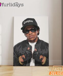 Eazy E Compton Black Cap Canvas, Rap Lengends Poster