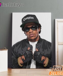 Eazy E Compton Black Cap Canvas, Rap Lengends Poster
