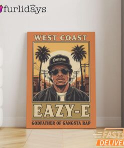 Eazy E West Coast Beige Canvas, Rap Lengends Poster