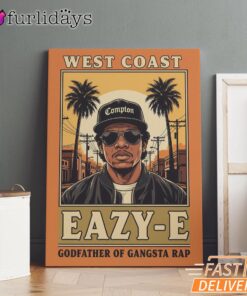 Eazy E West Coast Beige Canvas, Rap Lengends Poster