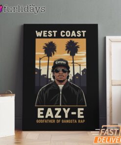 Eazy E West Coast Palm Canvas, Rap Lengends Poster