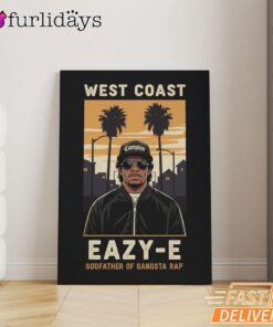 Eazy E West Coast Palm Canvas, Rap Lengends Poster