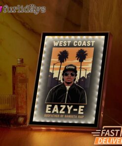 Eazy E West Coast Palm Mirror Night Light, Rapper Lamp