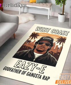 Eazy E West Coast White Rectangle Rug