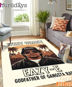 Eazy E West Coast White Rectangle Rug