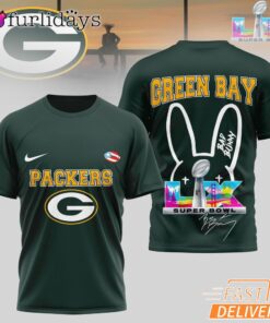 Green Bay Packers Bad Bunny Signature Super Bowl 2026 T-Shirt