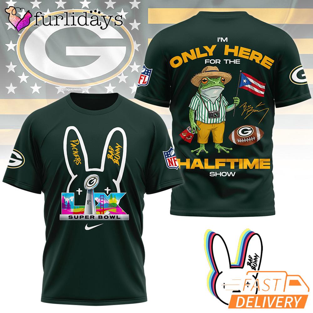 Green Bay Packers Super Bowl Halftime Show Bad Bunny Signature 3D T-Shirt Green Bay Packers Super Bowl Halftime Show Bad Bunny Signature 3D T-Shirt