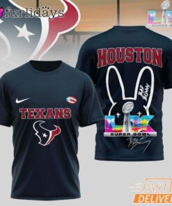 Houston Texans Bad Bunny Signature Super Bowl 2026 T-Shirt