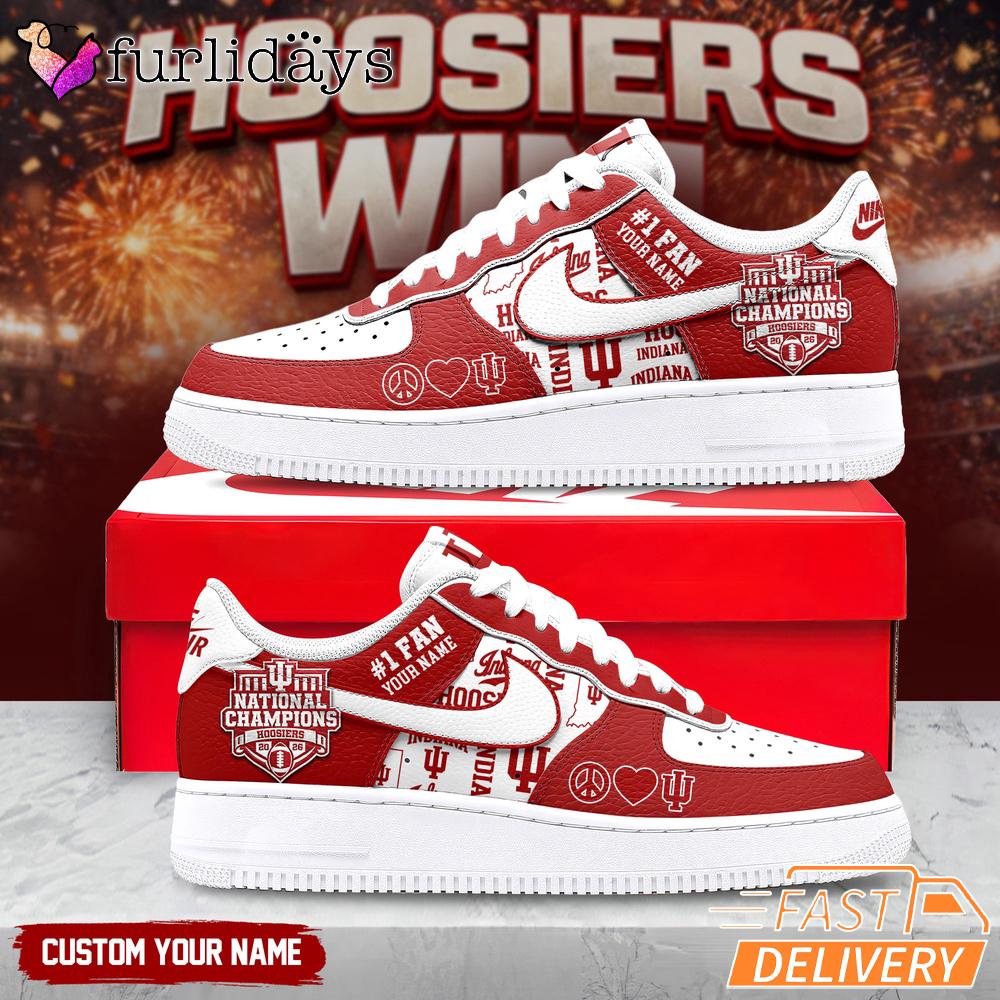 Indiana Hoosiers 2026 CFP National Champions Custom Air Force 1 Shoes Indiana Hoosiers 2026 CFP National Champions Custom Air Force 1 Shoes