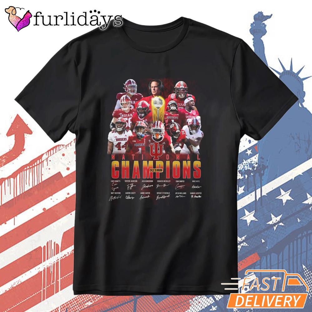 Indiana Hoosiers 2026 National Champions Team Roster Celebration T-Shirt Indiana Hoosiers 2026 National Champions Team Roster Celebration T-Shirt