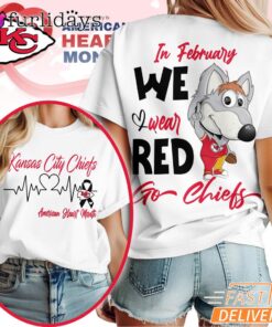 Kansas City Chiefs NFL American Heart Month 3D T-Shirt