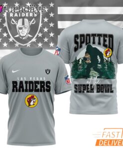 Las Vegas Raiders NFL Bigfoot At The Super Bowl 3D T-Shirt