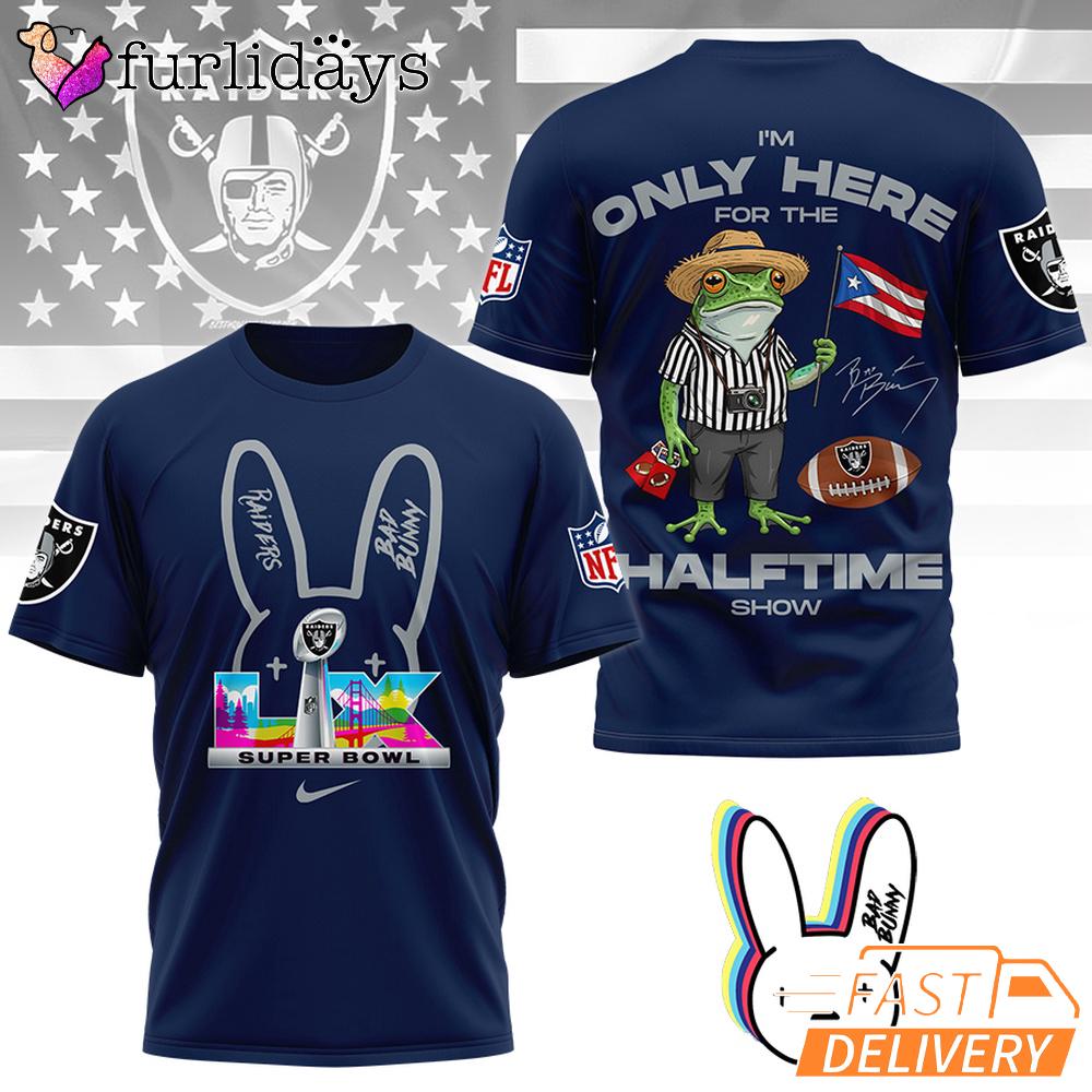 Las Vegas Raiders Super Bowl Halftime Show Bad Bunny Signature 3D T-Shirt Las Vegas Raiders Super Bowl Halftime Show Bad Bunny Signature 3D T-Shirt