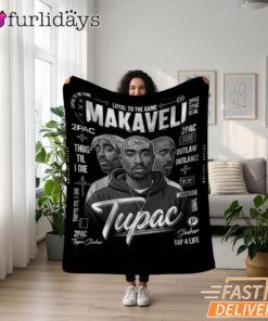 Makaveli Tupac Black White Blanket