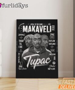 Makaveli Tupac Black White Canvas, Rap Lengends Poster