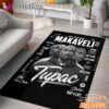 Makaveli Tupac Black White Rectangle Rug